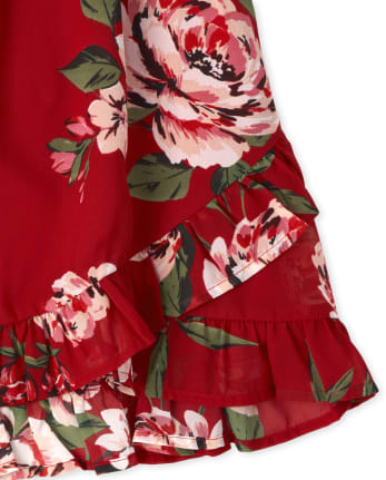 Girls Floral Ruffle Dress