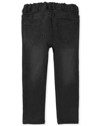 Jeggings de mezclilla de punto elástico supersuave para bebés y niñas pequeñas