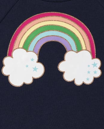 Toddler Girls Long Sleeve Rainbow Sweatshirt And Unicorn Print Jogger ...