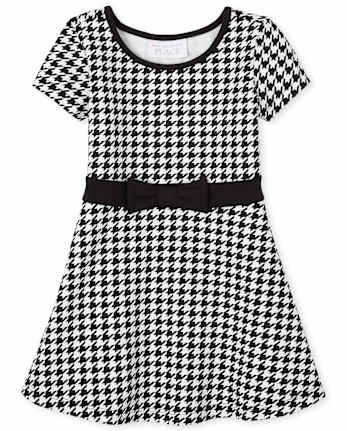 Vestido de punto Ponte de pata de gallo para bebés y niñas pequeñas