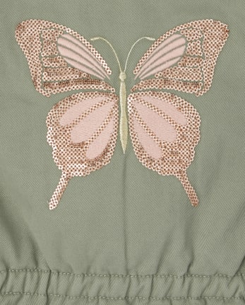 Toddler Girls Sequin Butterfly Parka Jacket
