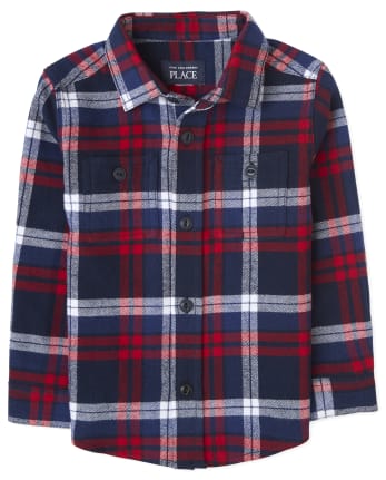 Baby And Toddler Boys Matching Family Plaid Flannel Button Down Shirt