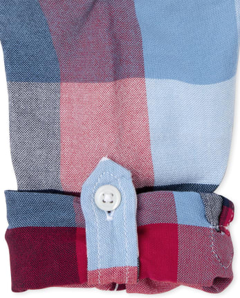 Camisa con botones Oxford a cuadros para bebés y niños pequeños