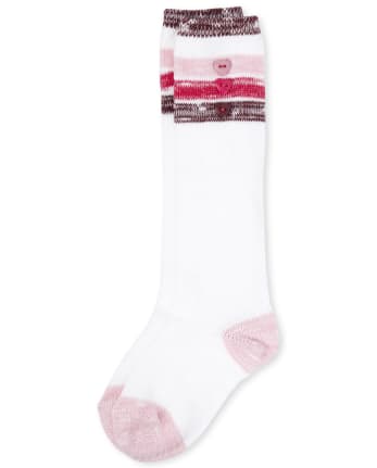Calcetines Bota A Rayas Jaspeadas Para Niñas