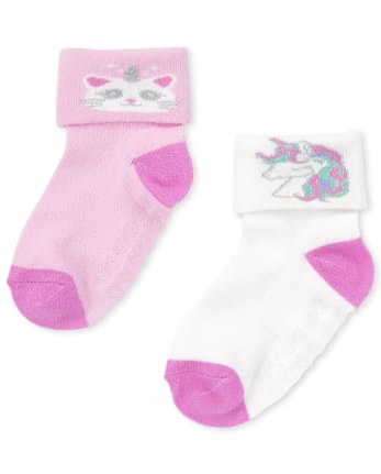 Paquete de 6 calcetines arcoíris para niñas pequeñas