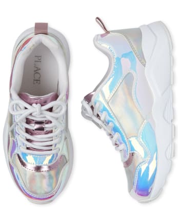 Zapatillas deportivas holográficas para niñas