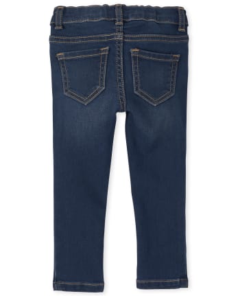 Jeggings de mezclilla de punto elástico supersuave para bebés y niñas pequeñas