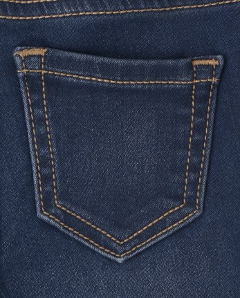 Jeggings de mezclilla de punto elástico supersuave para bebés y niñas pequeñas