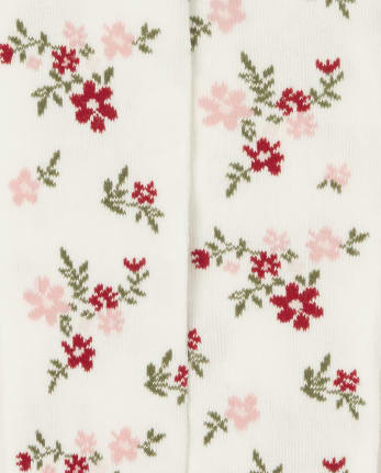Toddler Girls Floral Tights
