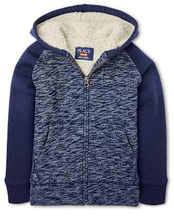 Boys sherpa hoodie sales