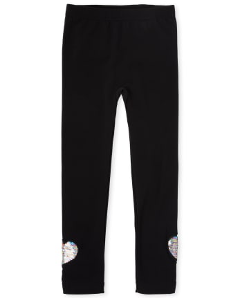 Leggings con forro polar y corazón de lentejuelas Flip para niñas