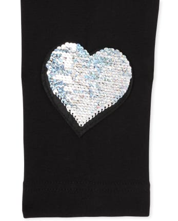 Leggings con forro polar y corazón de lentejuelas Flip para niñas