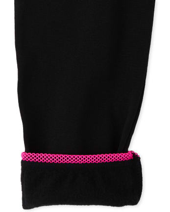 Leggings con forro polar a rayas para niñas