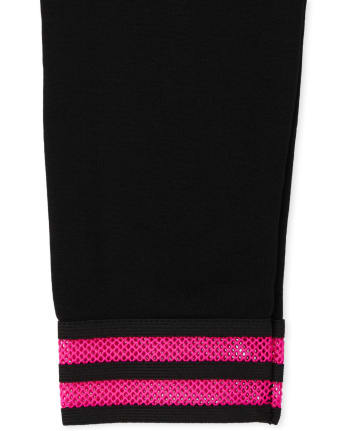 Leggings con forro polar a rayas para niñas