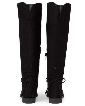 Girls Faux Suede Over The Knee Boots | The Children's Place - BLACK
