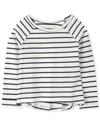 Memela Little Girls High Street Marine Stripe Long Sleeve Tops T-Shirt Blouses