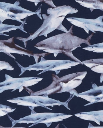 Boys Shark Snug Fit Cotton Pajamas