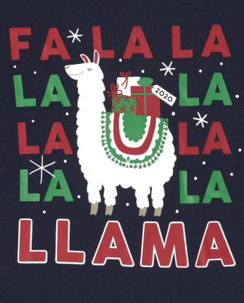 Girls Long Sleeve Llama Fleece Pajamas