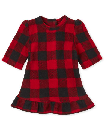 Doll Matching Family Bear Buffalo Plaid Fleece Nightgown