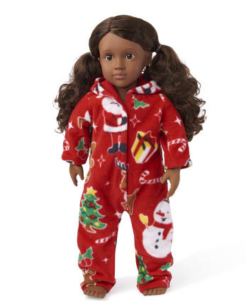 Doll Matching Family Christmas Crew Fleece One Piece Pajamas