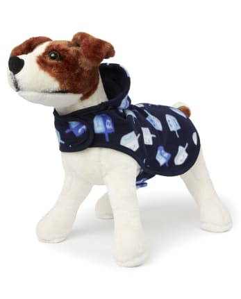 Pyjama en polaire pour chien assorti au festival de Hanoukka