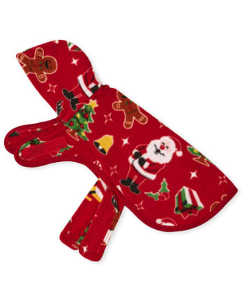 Pijama de lana con cuello redondo de Navidad familiar a juego para perros