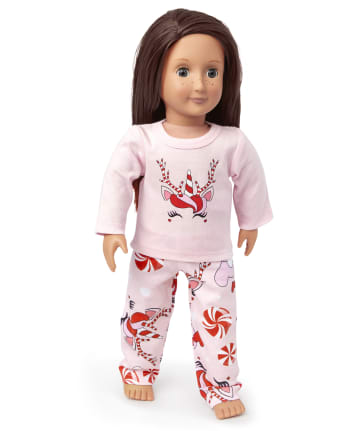 Pajamas Handmade for 18 inch American Girl Doll - Pink Kitty Flannel