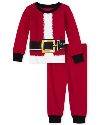 Pijama de algodón unisex para bebés y niños pequeños a juego con traje familiar de Papá Noel