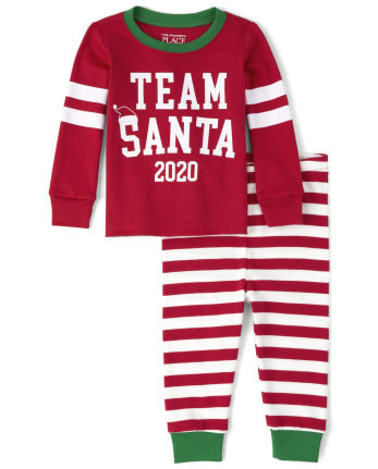 Pijama de algodón unisex para bebés y niños pequeños a juego con el equipo familiar de Papá Noel