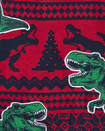 Pyjama en coton ajusté Papa et moi pour bébés et tout-petits garçons Glow Christmas Tree-Rex