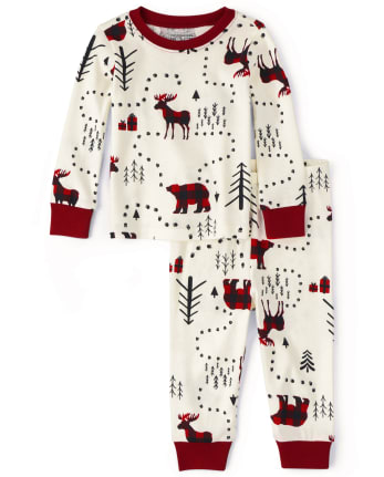 Unisex Baby And Toddler Matching Family Winter Forest Snug Fit Cotton Pajamas