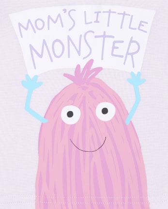 Pijamas de algodón ajustados Monster para bebés y niñas pequeñas
