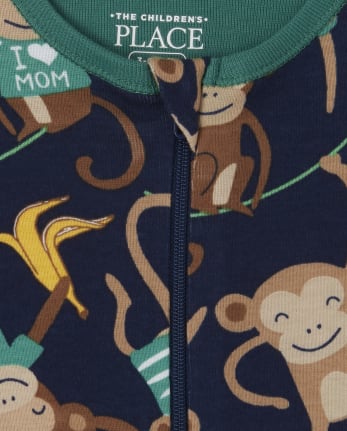 Baby And Toddler Boys Monkey Snug Fit Cotton One Piece Pajamas