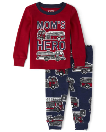 Pijama de algodón de ajuste cómodo para bebés y niños pequeños Mom's Hero
