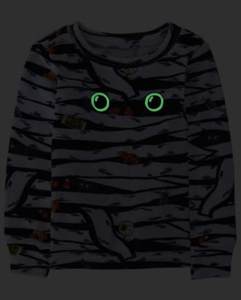 Pijama de algodón unisex para bebés y niños pequeños a juego con la familia Halloween Glow Mummy Snug Fit