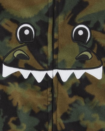 Baby And Toddler Boys Matching Family Dino Fleece One Piece Pajamas