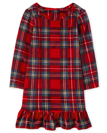 Baby And Toddler Girls Mommy And Me Plaid Velour Matching Nightgown