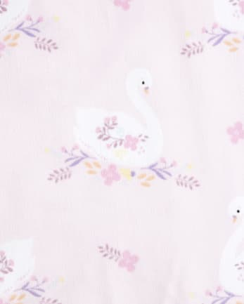 Baby Girls Floral Swan Cozy Blanket