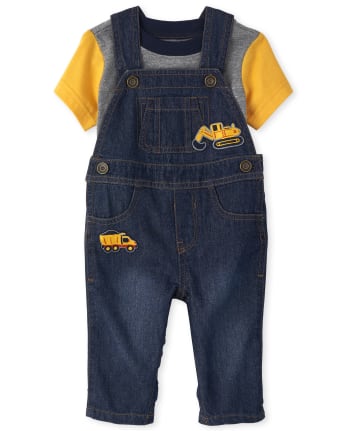 Ensemble de tenue de salopette en jean de construction pour bébé garçon