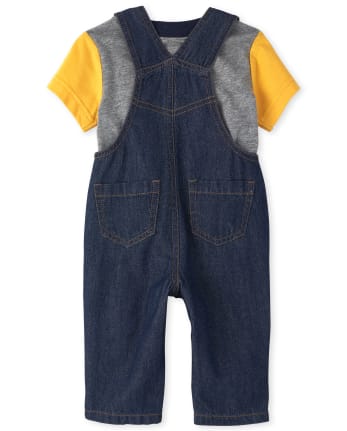 Ensemble de tenue de salopette en jean de construction pour bébé garçon