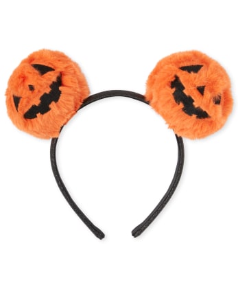 Girls Halloween Pumpkin Pom Pom Headband