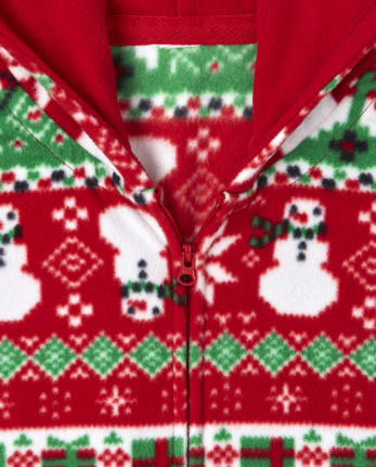 Adult Matching Family Christmas Fairisle Fleece One Piece Pajamas