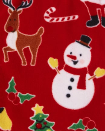 Unisex Kids Matching Family Christmas Crew Snug Fit Cotton And Fleece Pajamas