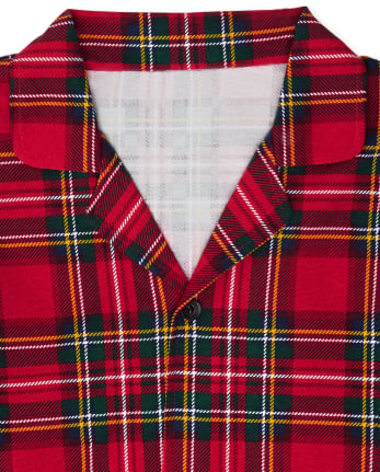 Pijama de algodón de tartán familiar a juego unisex para adultos