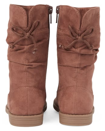 Toddler Girls Faux Suede Tall Slouch Boots