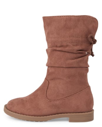 Toddler Girls Faux Suede Tall Slouch Boots