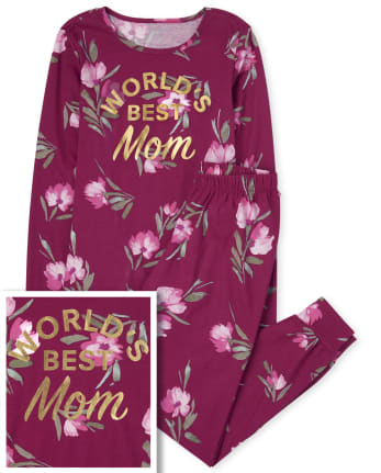 Pijama de algodón a juego para mamá y yo para mujer