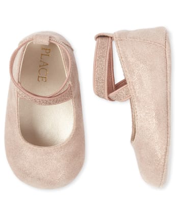Baby Girls Rose Gold Wrap Ballet Flats