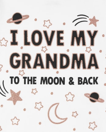 Baby And Toddler Girls Love My Grandma Graphic Tee