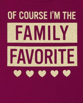 T-shirt graphique préféré de la famille à paillettes pour bébés et petites filles